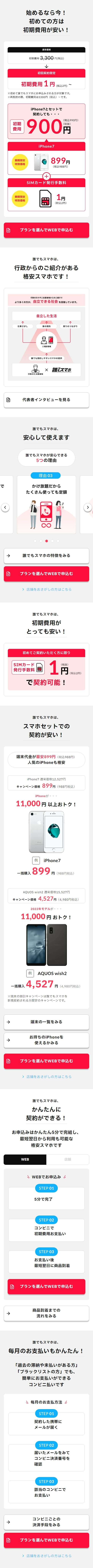 誰でもスマホの初期費用など