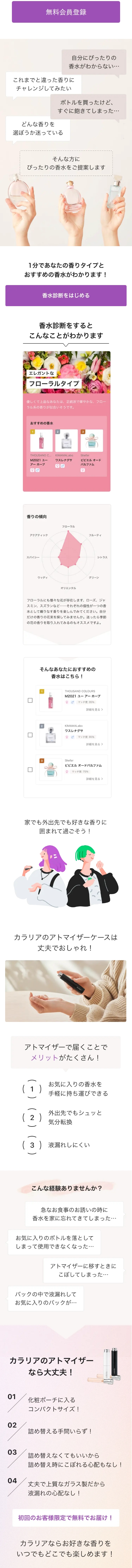 coloriaの無料会員登録など